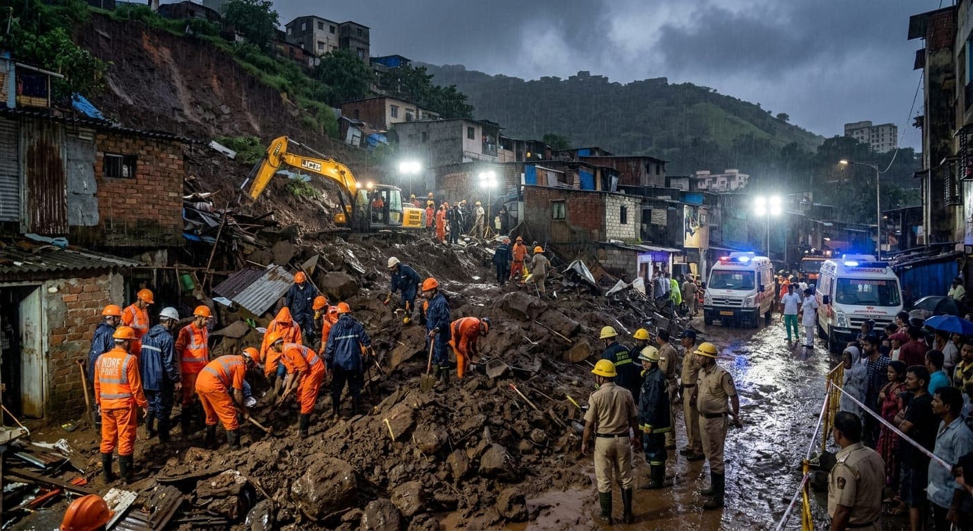 mumbai landslide rescue operation in kurla ghatkopar