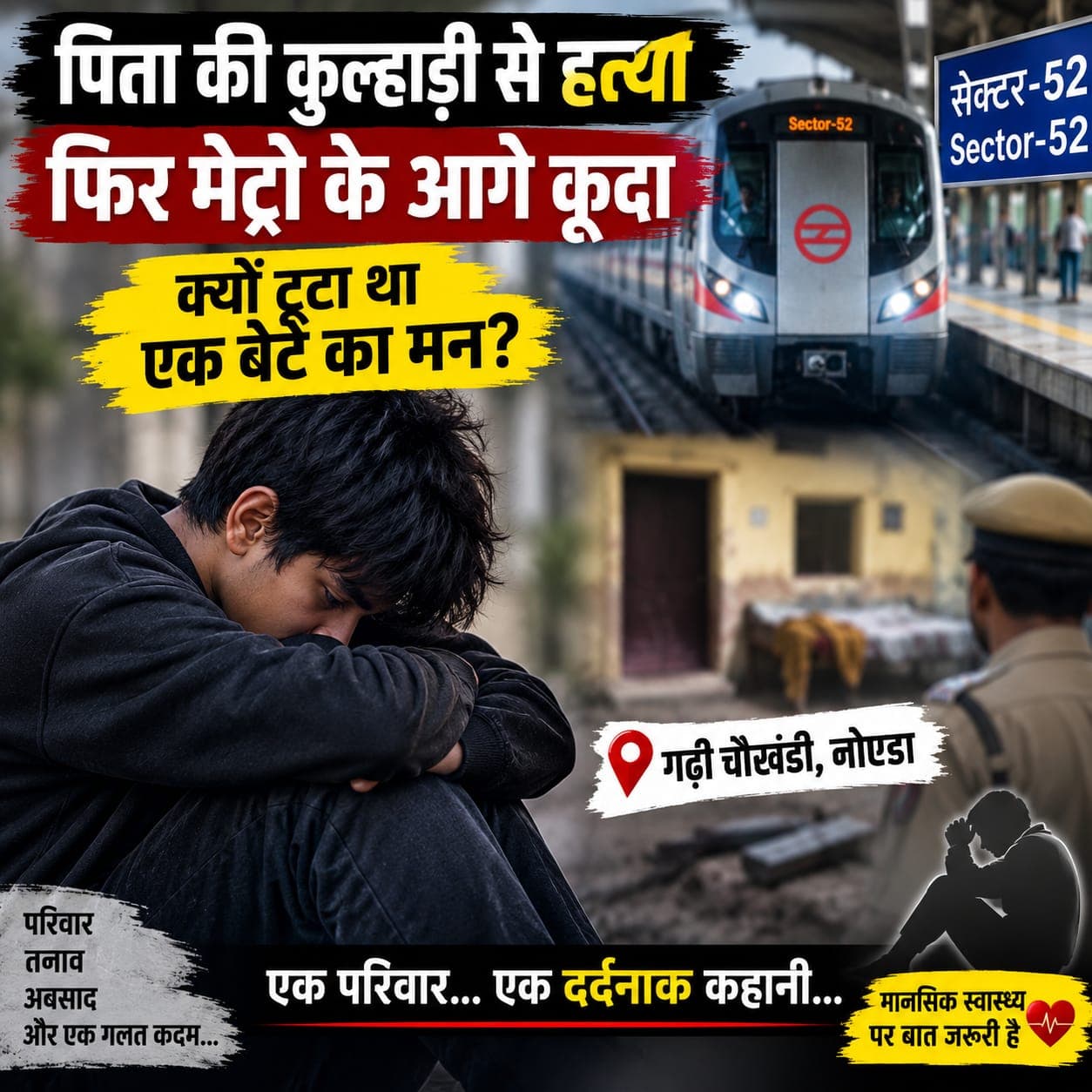 Noida Metro News Sector 52 metro station and crime scene investigation