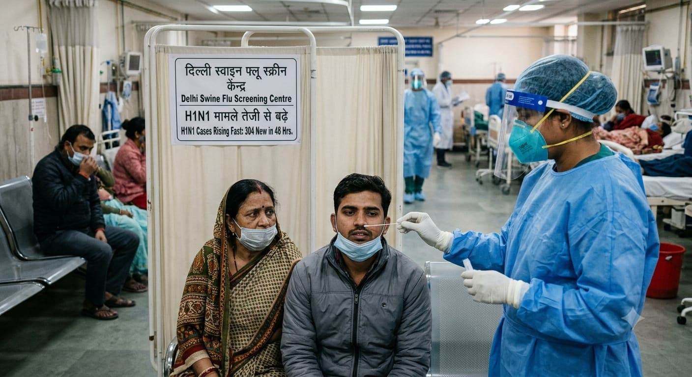 Medical health checkup for Swine Flu in Delhi hospital after case surge